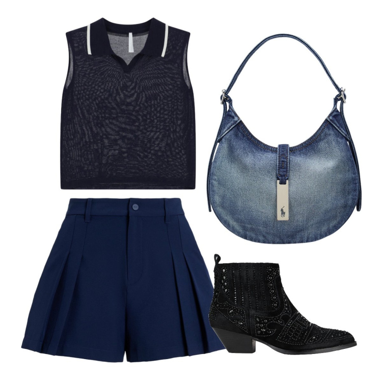 Outfit donna - Punto vita protagonista - Focus Donna. Stile Minimal per Tutti i giorni. Abbinamento con stivaletti, canottiere, minigonne, borse a spalla.