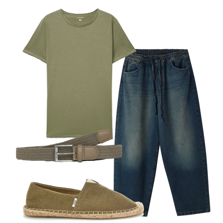 Outfit uomo - Total look #2396100. Stile Casual per Tutti i giorni. Abbinamento con t-shirt, cinture, jeans, espadrillas.