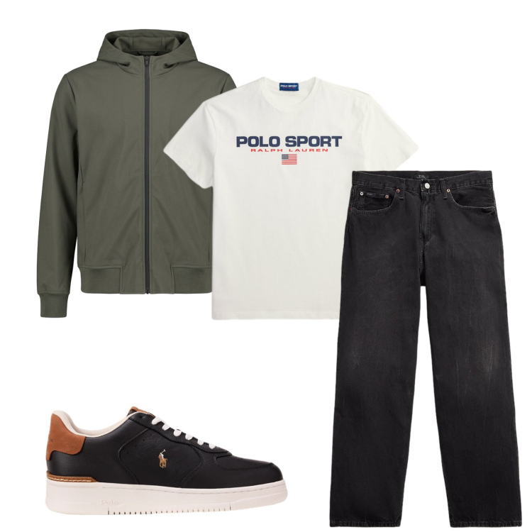 Outfit uomo - Total look #2396115. Stile Casual per Tutti i giorni. Abbinamento con jeans, sneakers, t-shirt, giacche.