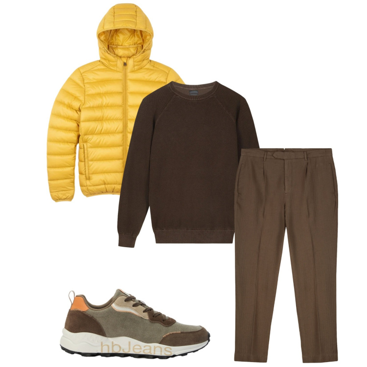 Outfit uomo - Total look #2396133. Stile Trendy per Tutti i giorni. Abbinamento con sneakers, pantaloni, maglieria, bomber.