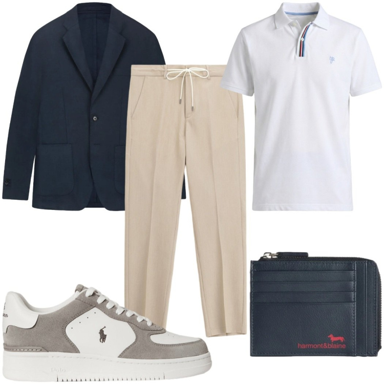 Outfit uomo - Total look #2396251. Stile Casual per Tutti i giorni. Abbinamento con pantaloni, portamonete, polo, giacche, sneakers.