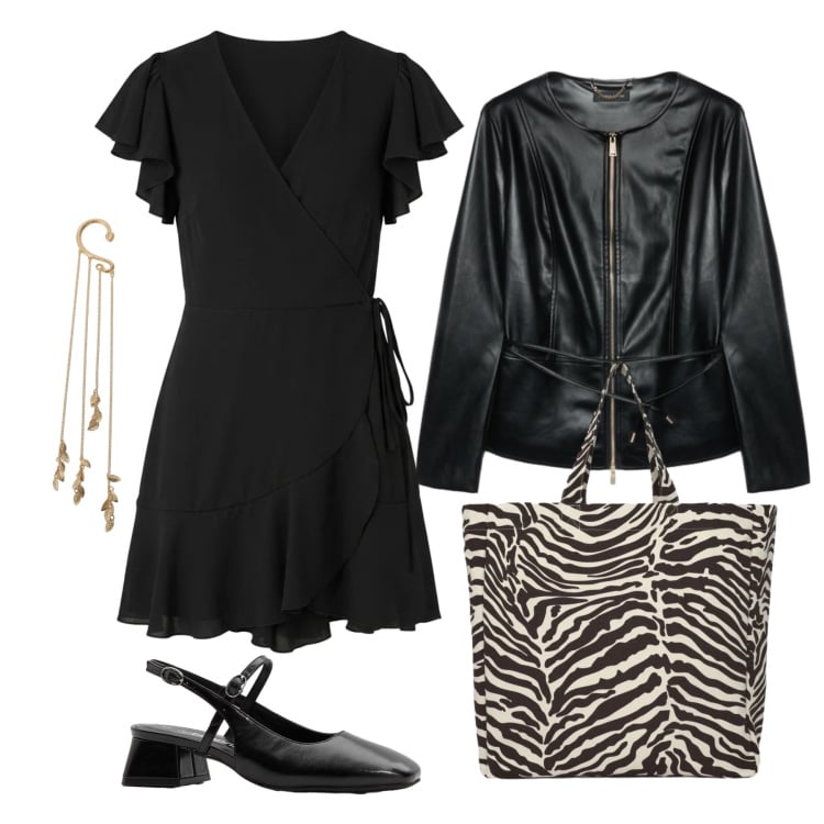 Outfit donna - Maggio. Stile Trendy per Tutti i giorni. Abbinamento con décolleté, vestiti corti, shopping bag, orecchini, blazer.