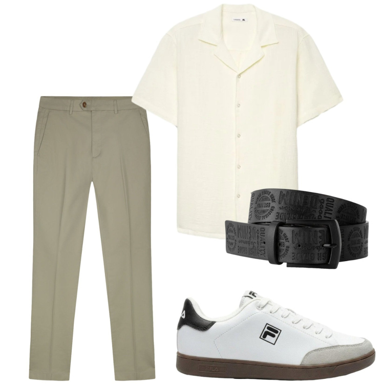 Outfit uomo - Total look #2396300. Stile Trendy per Tutti i giorni. Abbinamento con cinture, sneakers, camicie a manica corta, pantaloni.