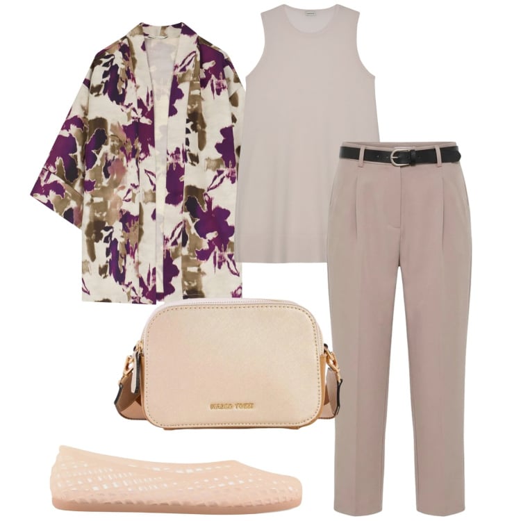 Outfit donna - Total look #2396323. Stile Casual chic per Ufficio. Abbinamento con borse a tracolla, pantaloni, cappotti, ballerine, bluse.
