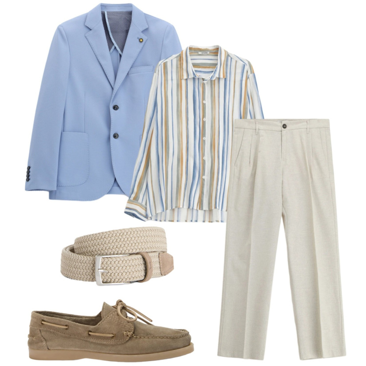 Outfit uomo - Total look #2396331. Stile Business/Elegante per Ufficio. Abbinamento con camicie, pantaloni, giacche, cinture, scarpe stringate.