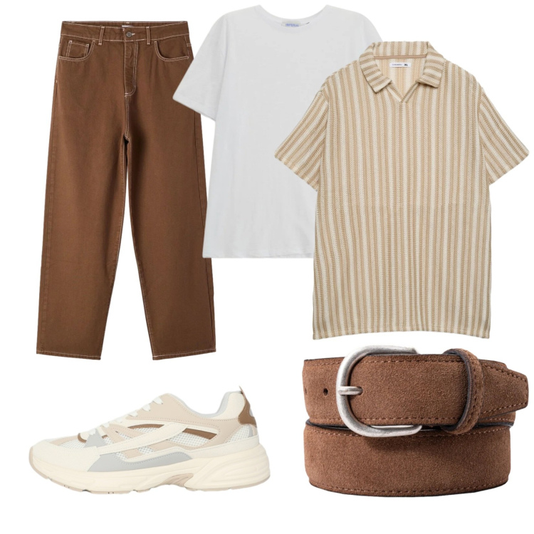Outfit uomo - Total look #2396346. Stile Casual per Tutti i giorni. Abbinamento con sneakers, pantaloni, polo, t-shirt, cinture.