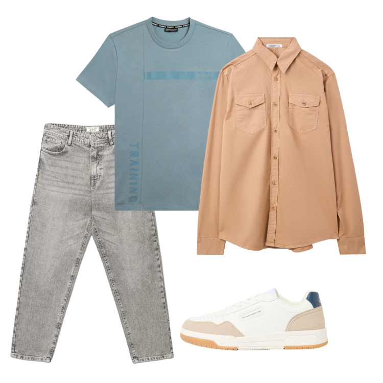 Outfit uomo - Maggio. Stile Casual per Tutti i giorni. Abbinamento con sneakers, camicie, jeans, t-shirt.
