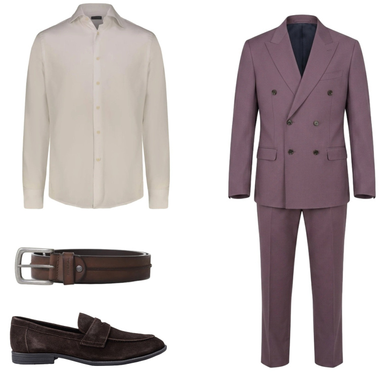 Outfit uomo - Total look #2396409. Stile Business/Elegante per Cerimonia. Abbinamento con cinture, camicie, abiti, scarpe stringate.