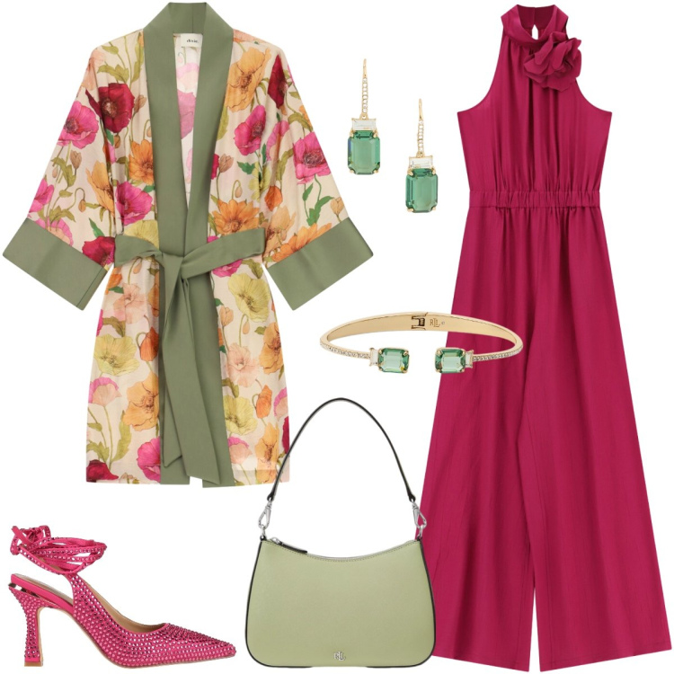 Outfit donna - Cerimonia. Stile Chic per Cerimonia. Abbinamento con décolleté, tute, cappotti, borse a spalla, orecchini, braccialetti.