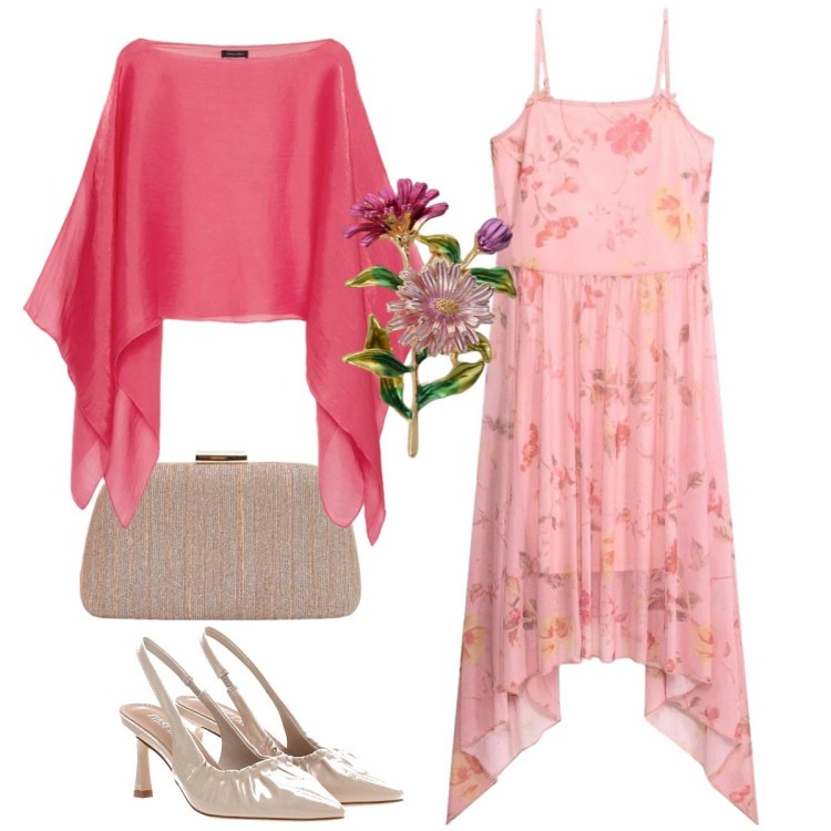 Outfit donna - Total look #2396479. Stile Romantica per Cerimonia. Abbinamento con vestiti midi/longuette, pochette, cappotti, blazer, décolleté.