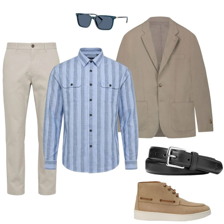 Outfit uomo - Total look #2396485. Stile Urban per Tutti i giorni. Abbinamento con stivali e stivaletti, pantaloni, camicie, giacche, cinture, occhiali da sole.