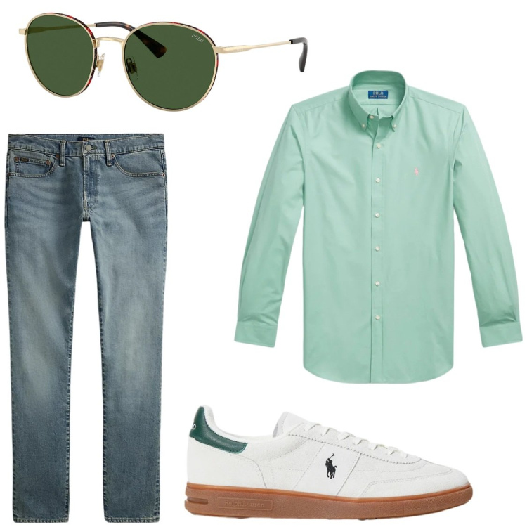 Outfit uomo - Compere#conLaMoglie. Stile Trendy per Tutti i giorni. Abbinamento con jeans, sneakers, camicie, occhiali da sole.