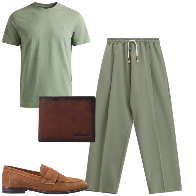 Outfit uomo - Total look #2396507. Stile Urban per Tutti i giorni. Abbinamento con pantaloni, portafogli, t-shirt, scarpe stringate.