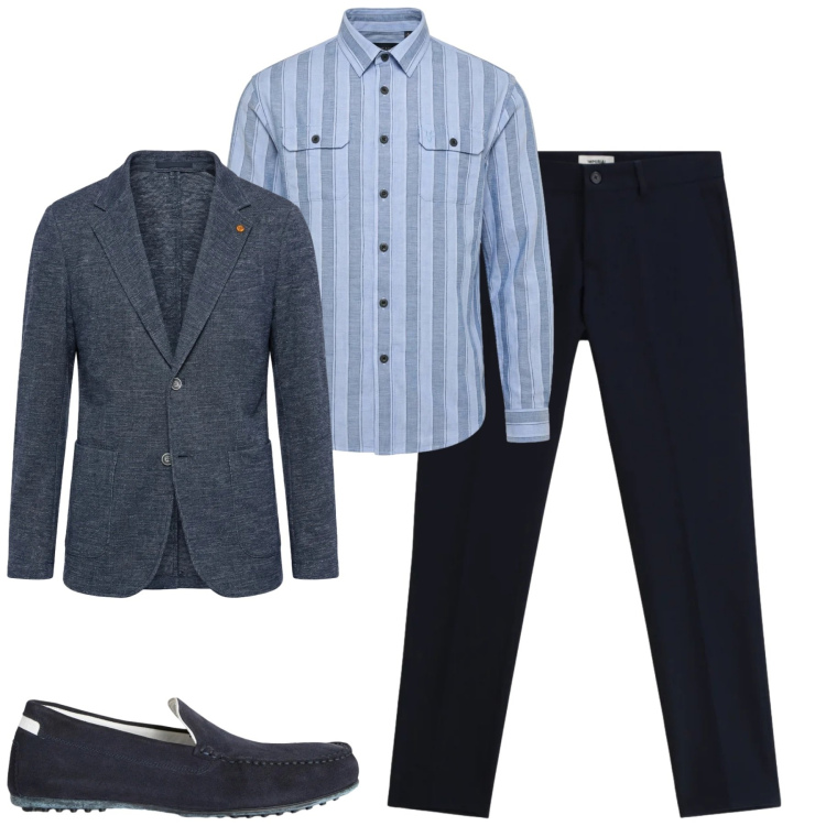 Outfit uomo - City. Stile Urban per Tutti i giorni. Abbinamento con scarpe stringate, camicie, giacche, pantaloni.
