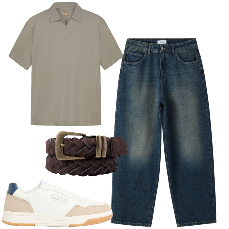 Outfit uomo - Total look #2396515. Stile Casual per Tutti i giorni. Abbinamento con sneakers, jeans, polo, cinture.