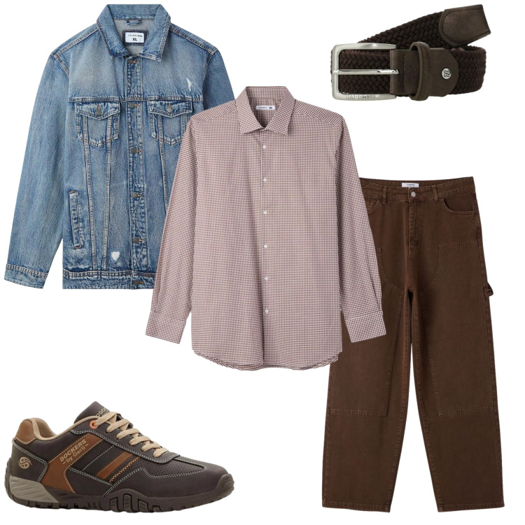 Outfit uomo - Total look #2396536. Stile Casual per Tutti i giorni. Abbinamento con sneakers, giacche, pantaloni, camicie, cinture.