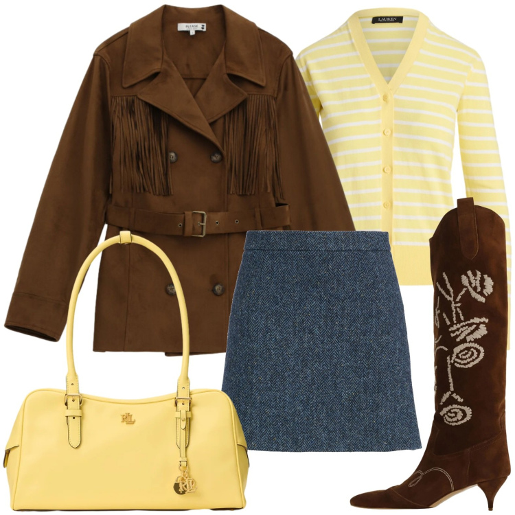 Outfit donna - Giacca con frange. Stile Glamour per Serata fuori. Abbinamento con minigonne, trench, stivali, borse a mano, cardigans.