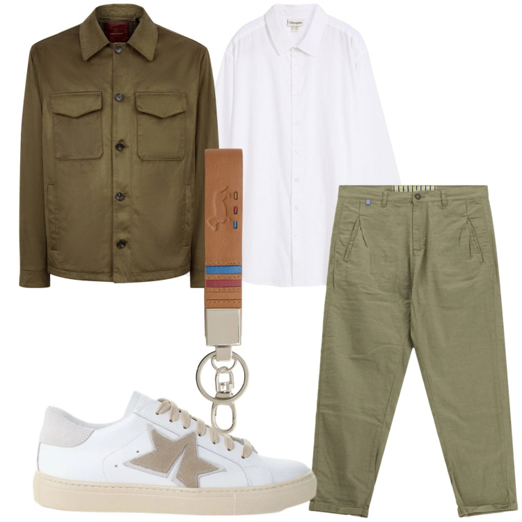 Outfit uomo - Pantaloni leggeri. Stile Casual per Tutti i giorni. Abbinamento con camicie, portachiavi, pantaloni, sneakers, giacche.