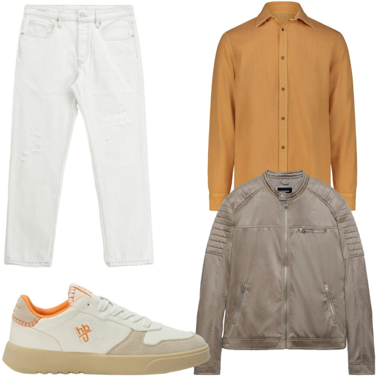 Outfit uomo - La camicia audace. Stile Trendy per Tutti i giorni. Abbinamento con giacche, jeans dritti, sneakers, camicie.