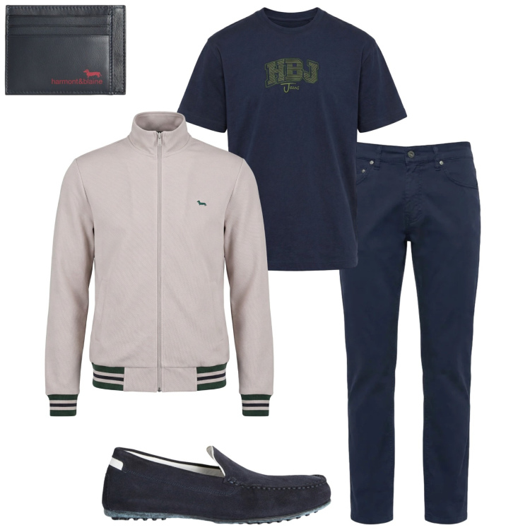 Outfit uomo - Harmont& Blaine. Stile Casual per Tutti i giorni. Abbinamento con scarpe stringate, portafogli, felpe, pantaloni, t-shirt.