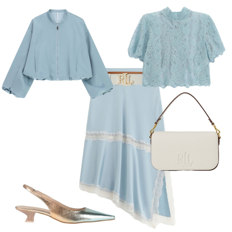 Outfit donna - Chic cerimonia evento serata. Stile Chic per Cerimonia. Abbinamento con décolleté, bomber, gonne longuette, top, cinture, borse a spalla.