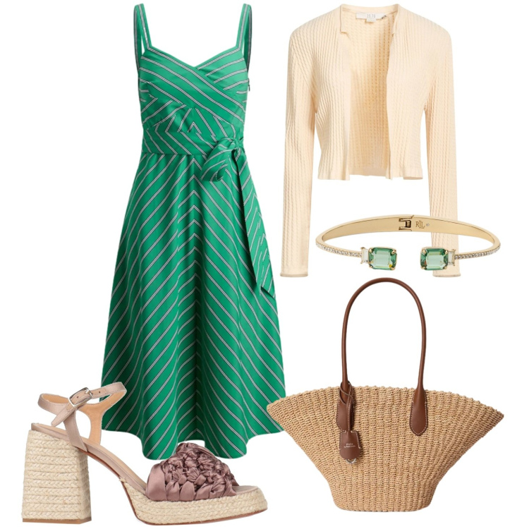 Outfit donna - Silhouette fluide e leggere- Curvy. Stile Casual chic per Tutti i giorni. Abbinamento con cardigans, espadrillas, braccialetti, vestiti, borse tote.