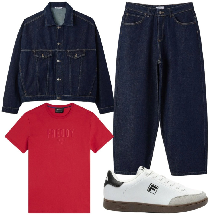Outfit uomo - 61. Completo. Stile Trendy per Tutti i giorni. Abbinamento con sneakers, cappotti, jeans, t-shirt.