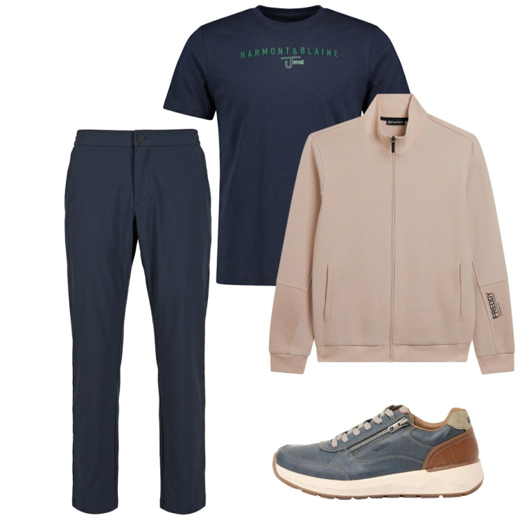 Outfit uomo - Maggio. Stile Casual per Tutti i giorni. Abbinamento con sneakers, t-shirt, felpe, pantaloni.