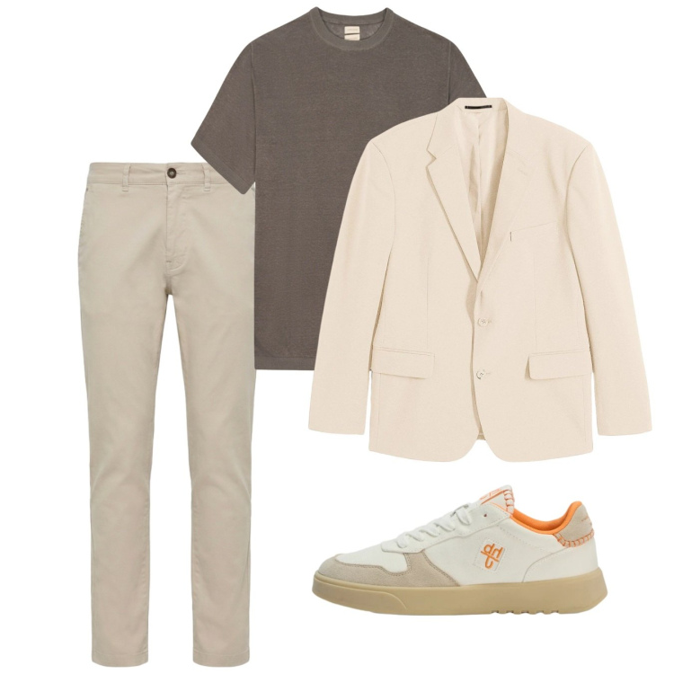 Outfit uomo - Stile casual. Stile Casual per Tutti i giorni. Abbinamento con giacche, sneakers, pantaloni, t-shirt.