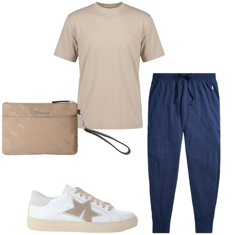 Outfit uomo - Total look #2396755. Stile Urban per Sport. Abbinamento con t-shirt, borse sportive, sneakers, pantaloni.