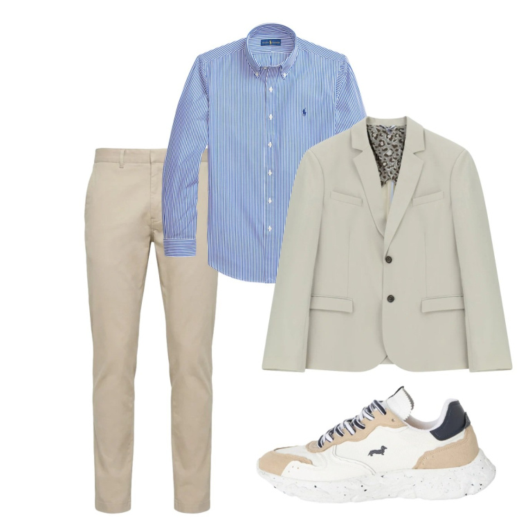 Outfit uomo - Estivo. Stile Casual per Tutti i giorni. Abbinamento con giacche, sneakers, pantaloni, camicie.