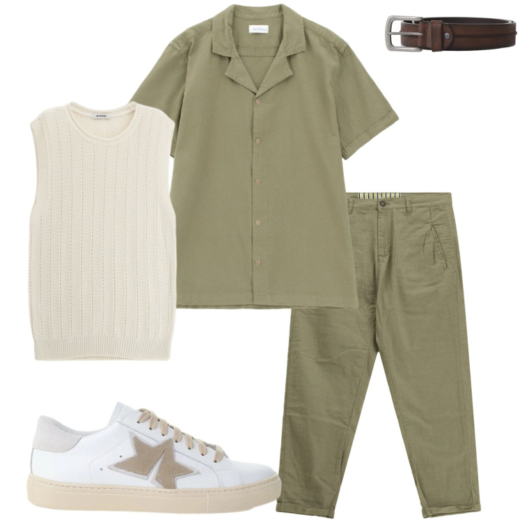 Outfit uomo - Imperial. Stile Casual per Tutti i giorni. Abbinamento con pantaloni, camicie a manica corta, maglieria, cinture, sneakers.