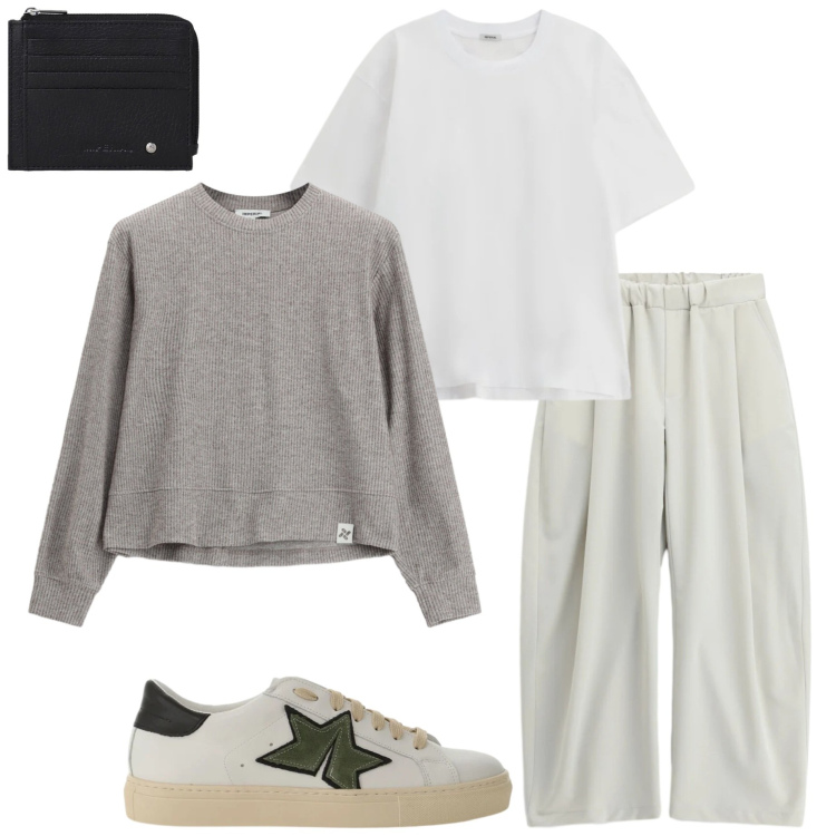 Outfit uomo - Imperial. Stile Trendy per Tutti i giorni. Abbinamento con t-shirt, sneakers, portafogli, felpe, pantaloni a palazzo.