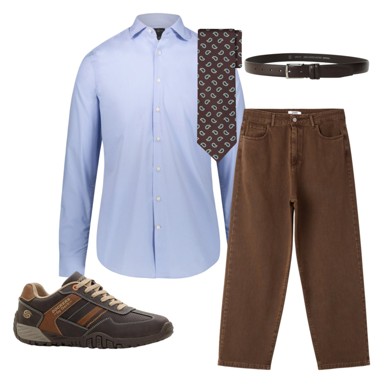Outfit uomo - Total look #2396869. Stile Casual per Tutti i giorni. Abbinamento con sneakers, pantaloni, cinture, camicie, cravatte.