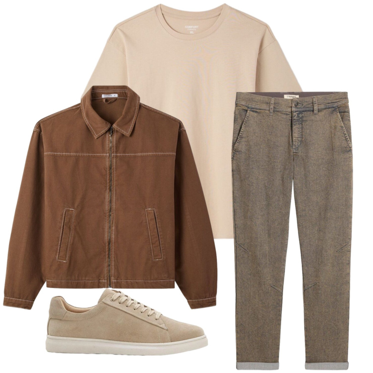 Outfit uomo - Total look #2396871. Stile Casual per Tutti i giorni. Abbinamento con sneakers, jeans dritti, cappotti, t-shirt.