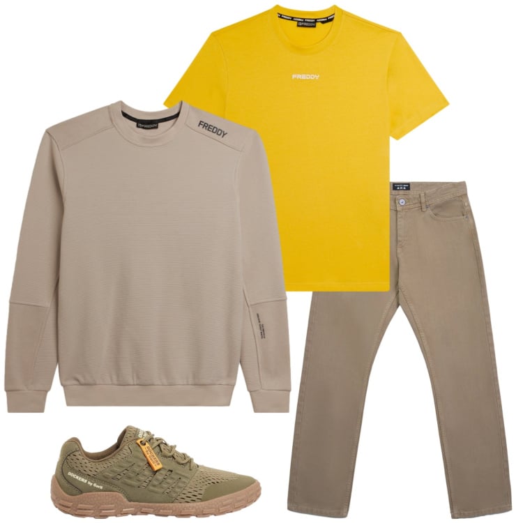 Outfit uomo - Total look #2396872. Stile Casual per Tutti i giorni. Abbinamento con sneakers, jeans, felpe, t-shirt.