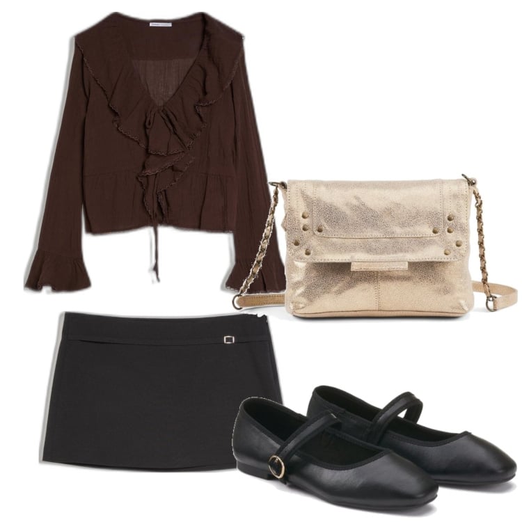 Outfit mujer - Urban style. Estilo Urban para Todos los días. Combinación con bailarinas, bolsos de mano, faldas, blusas.