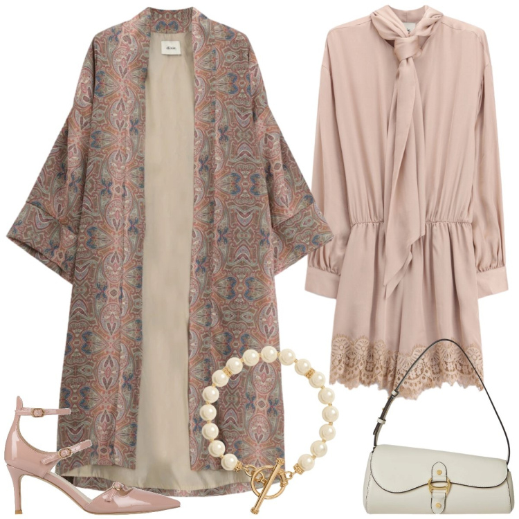 Outfit donna - La tuta da cerimonia. Stile Chic per Cerimonia. Abbinamento con décolleté, cappotti, tuta corta, borse a spalla, collane.