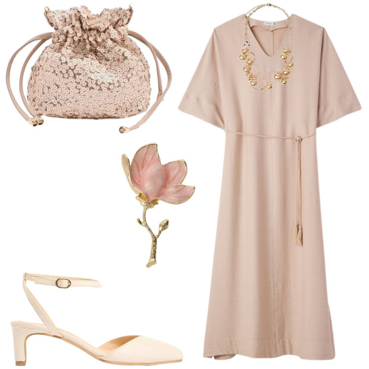 Outfit donna - Silhouette fluide e leggere. Stile Casual chic per Tutti i giorni. Abbinamento con décolleté, vestiti lunghi, pochette, blazer, collane.