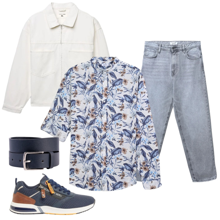 Outfit uomo - Total look #2397192. Stile Casual per Tutti i giorni. Abbinamento con sneakers, camicie, jeans, cappotti, cinture.