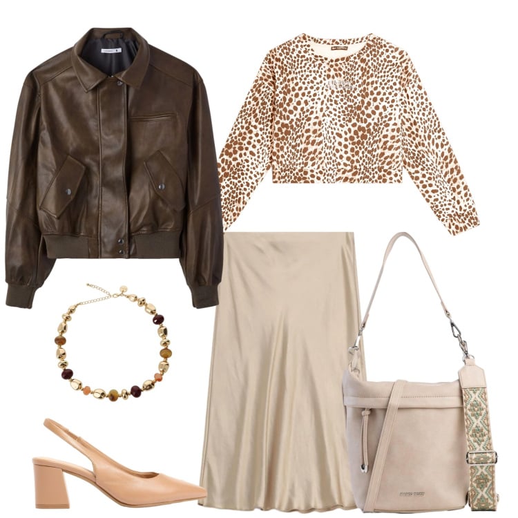 Outfit donna - Total look #2397208. Stile Casual chic per Cerimonia. Abbinamento con borse a tracolla, décolleté, giacche, gonne, collane, felpe.