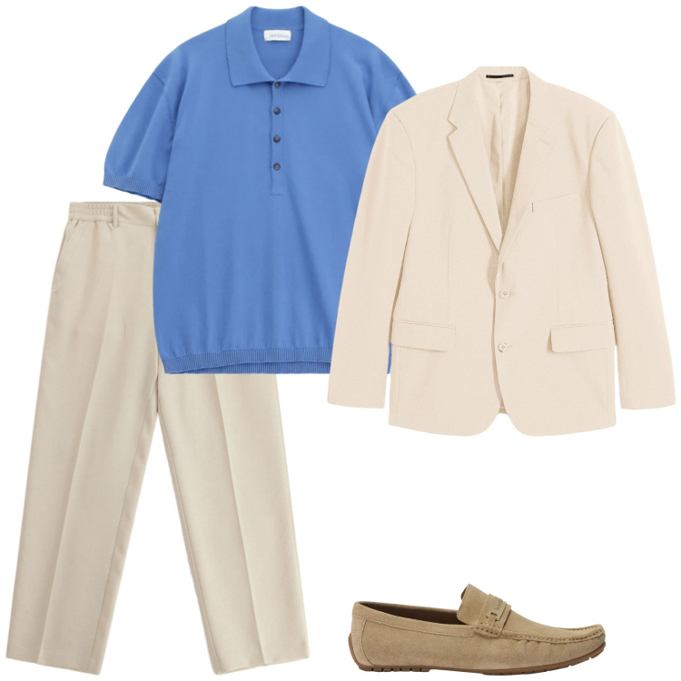 Outfit uomo - Total look #2397449. Stile Trendy per Serata speciale. Abbinamento con giacche, scarpe stringate, pantaloni, polo.
