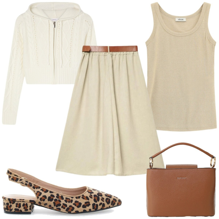 Outfit donna - Light Steps : ballerine leopardate. Stile Trendy per Tutti i giorni. Abbinamento con cardigans, gonne lunghe, borse a secchiello, top, ballerine.