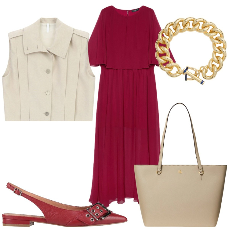 Outfit donna - Light Steps ballerine minimal. Stile Minimal per Tutti i giorni. Abbinamento con ballerine, gilet, vestiti lunghi, borse tote, braccialetti.
