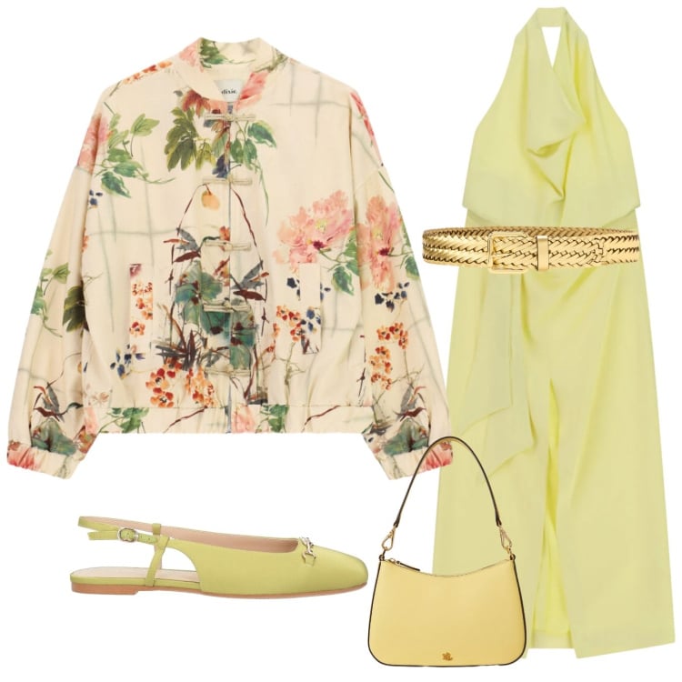 Outfit donna - Giallo protagonista. Stile Trendy per Tutti i giorni. Abbinamento con ballerine, vestiti lunghi, giacche, cinture, borse a spalla.