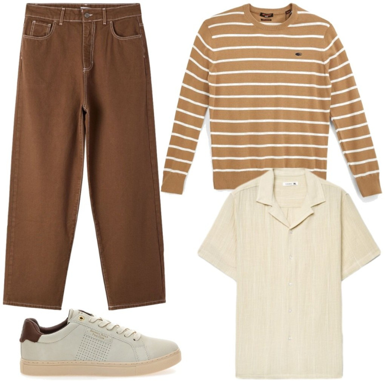 Outfit uomo - 69. Bellino bellino. Stile Urban per Tutti i giorni. Abbinamento con pantaloni, camicie a manica corta, sneakers, pullovers.