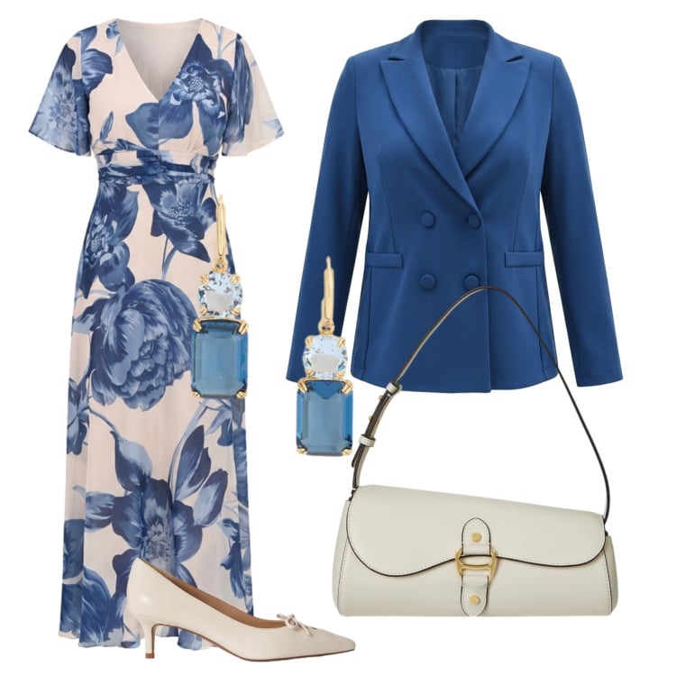 Outfit donna - Cominciano le cerimonie. Stile Bon Ton per Cerimonia. Abbinamento con vestiti lunghi, blazer, borse a spalla, décolleté, orecchini.