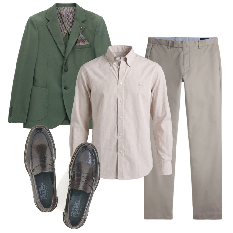 Outfit uomo - Total look #2397562. Stile Business/Elegante per Ufficio. Abbinamento con camicie, giacche, pantaloni, scarpe stringate.