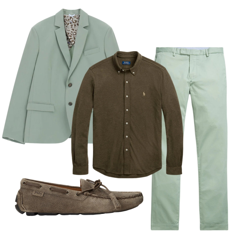 Outfit uomo - Total look #2397563. Stile Business/Elegante per Cerimonia. Abbinamento con giacche, scarpe stringate, camicie, pantaloni.