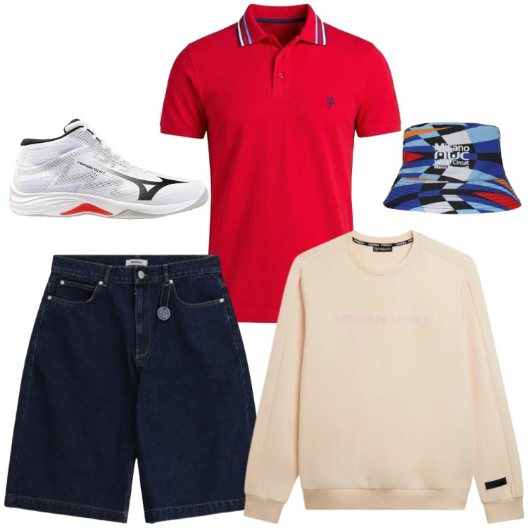 Outfit uomo - 83. In jeans. Stile Urban per Tutti i giorni. Abbinamento con cappelli, bermuda, polo, felpe, sneakers.